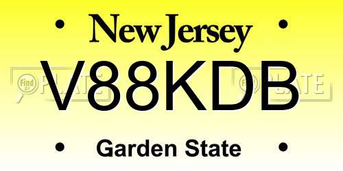 V88KDB New Jersey License Plate