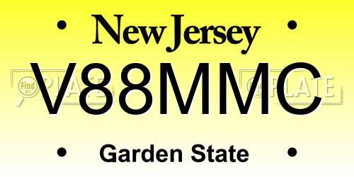 V88MMC New Jersey License Plate