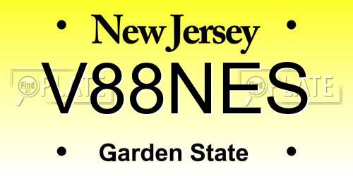 V88NES New Jersey License Plate