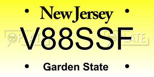 V88SSF New Jersey License Plate