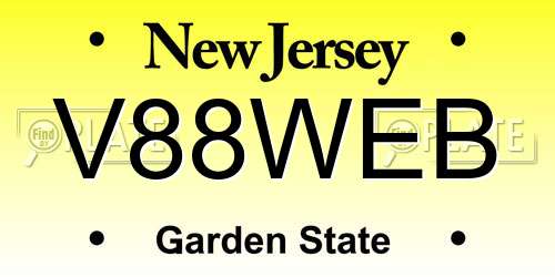 V88WEB New Jersey License Plate