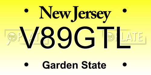 V89GTL New Jersey License Plate