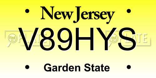 V89HYS New Jersey License Plate