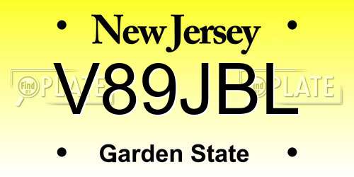 V89JBL New Jersey License Plate