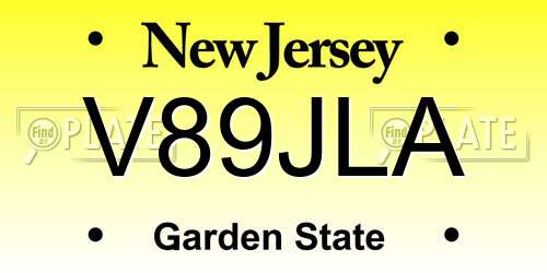 V89JLA New Jersey License Plate