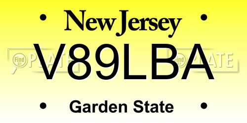 V89LBA New Jersey License Plate