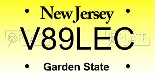 V89LEC New Jersey License Plate