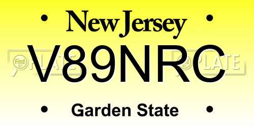 V89NRC New Jersey License Plate