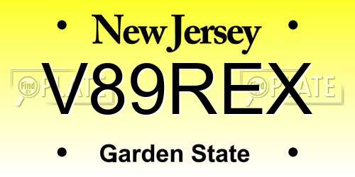 V89REX New Jersey License Plate