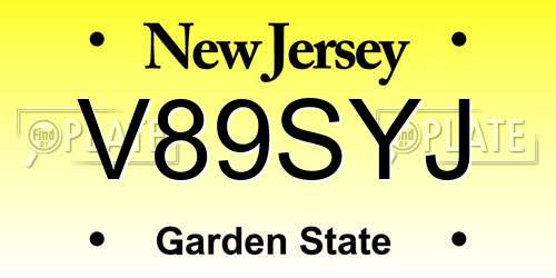 V89SYJ New Jersey License Plate