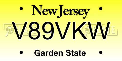V89VKW New Jersey License Plate
