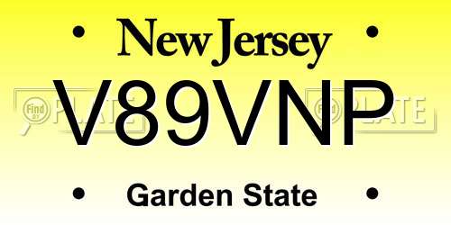 V89VNP New Jersey License Plate