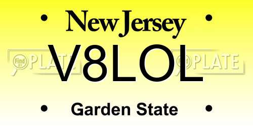 V8LOL New Jersey License Plate