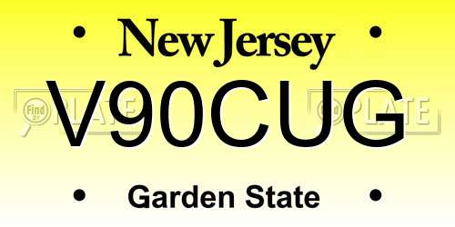 V90CUG New Jersey License Plate