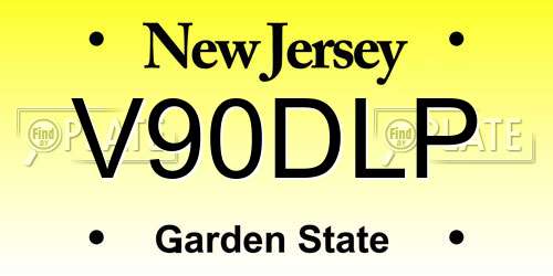 V90DLP New Jersey License Plate