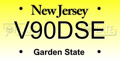 V90DSE New Jersey License Plate