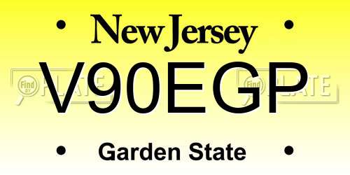 V90EGP New Jersey License Plate
