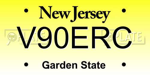 V90ERC New Jersey License Plate