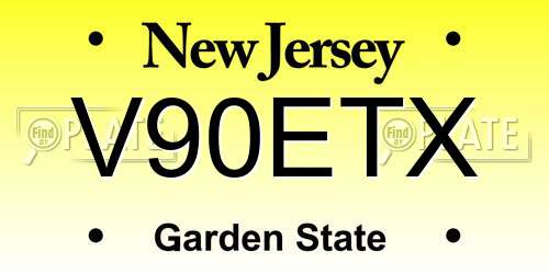 V90ETX New Jersey License Plate
