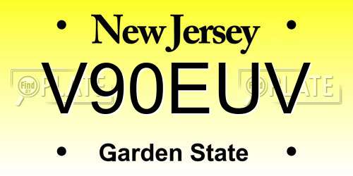 V90EUV New Jersey License Plate