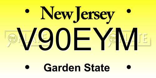 V90EYM New Jersey License Plate