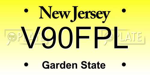 V90FPL New Jersey License Plate