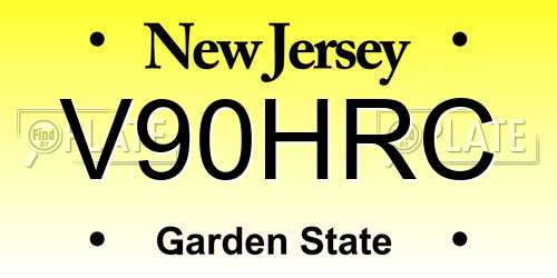 V90HRC New Jersey License Plate