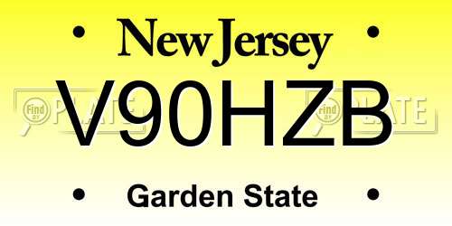 V90HZB New Jersey License Plate