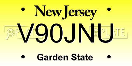 V90JNU New Jersey License Plate