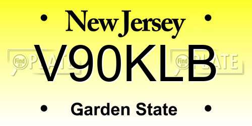 V90KLB New Jersey License Plate