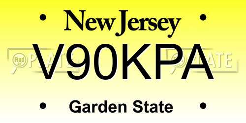 V90KPA New Jersey License Plate