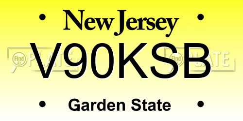 V90KSB New Jersey License Plate