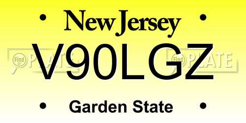 V90LGZ New Jersey License Plate