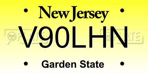 V90LHN New Jersey License Plate