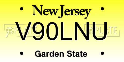 V90LNU New Jersey License Plate