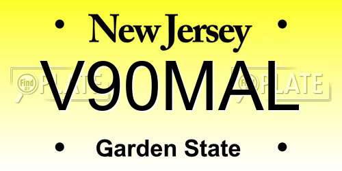 V90MAL New Jersey License Plate