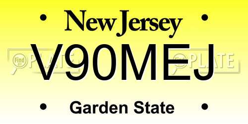 V90MEJ New Jersey License Plate