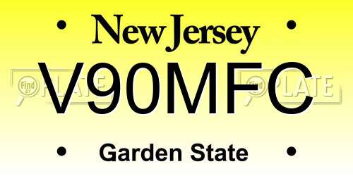 V90MFC New Jersey License Plate