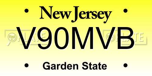 V90MVB New Jersey License Plate