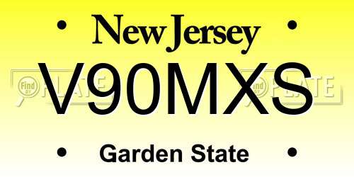 V90MXS New Jersey License Plate