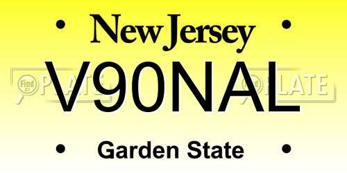 V90NAL New Jersey License Plate
