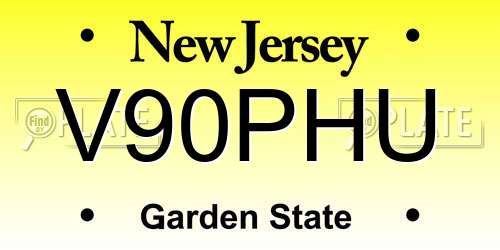 V90PHU New Jersey License Plate