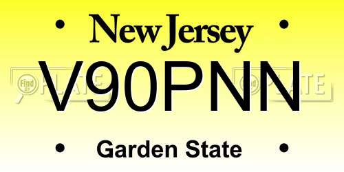 V90PNN New Jersey License Plate