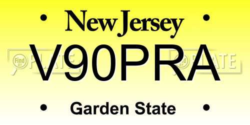 V90PRA New Jersey License Plate