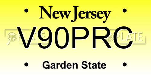 V90PRC New Jersey License Plate