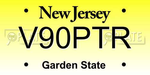 V90PTR New Jersey License Plate