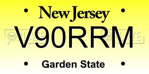 V90RRM New Jersey License Plate