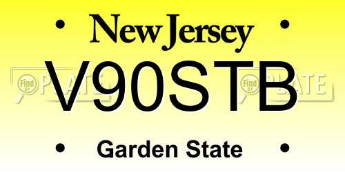 V90STB New Jersey License Plate