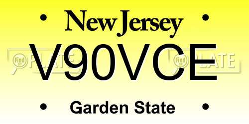 V90VCE New Jersey License Plate