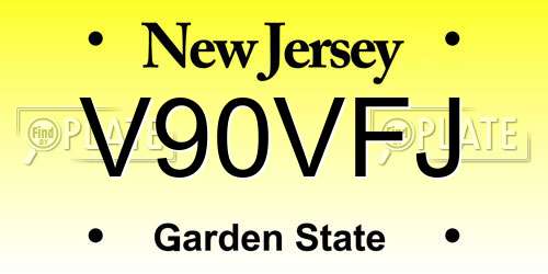 V90VFJ New Jersey License Plate